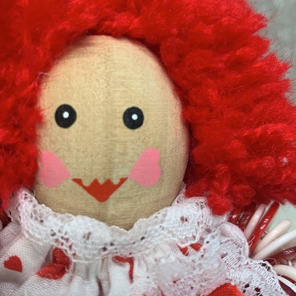 Vintage 3 Shelf sitters wooden bodies button limbs Valentines Day Easter Bunny - Picture 3 of 11